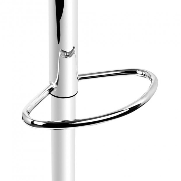 Wooden Bar Stool with White PU Leather Image 3