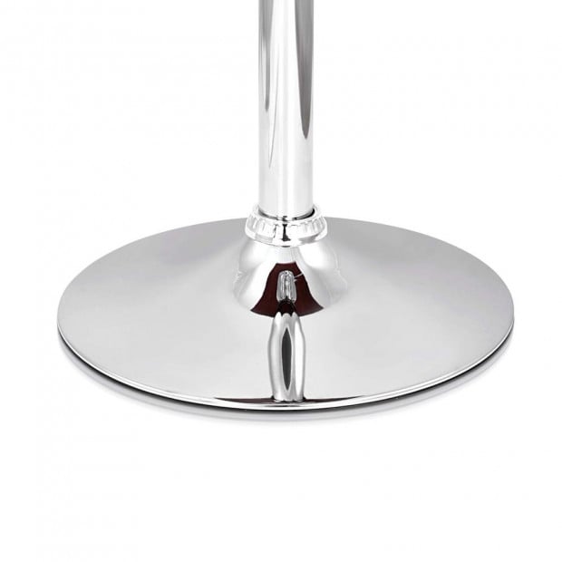 Wooden Bar Stool with White PU Leather Image 2