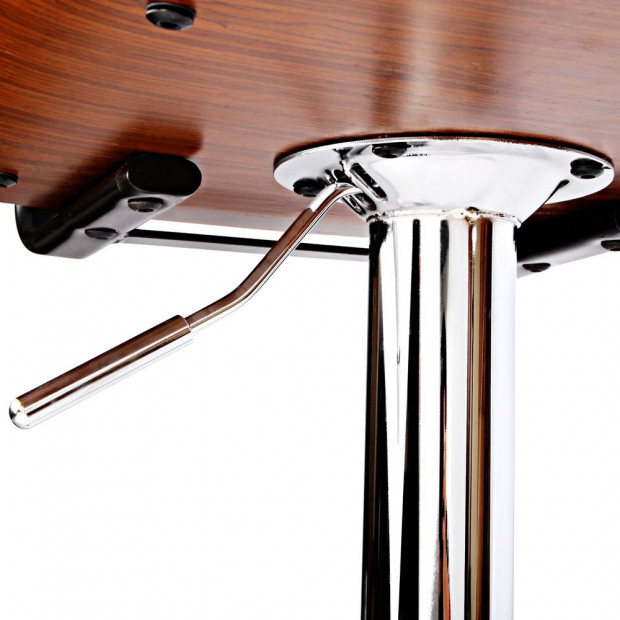 Sleek Wooden Barstool with Chrome Base Image 7
