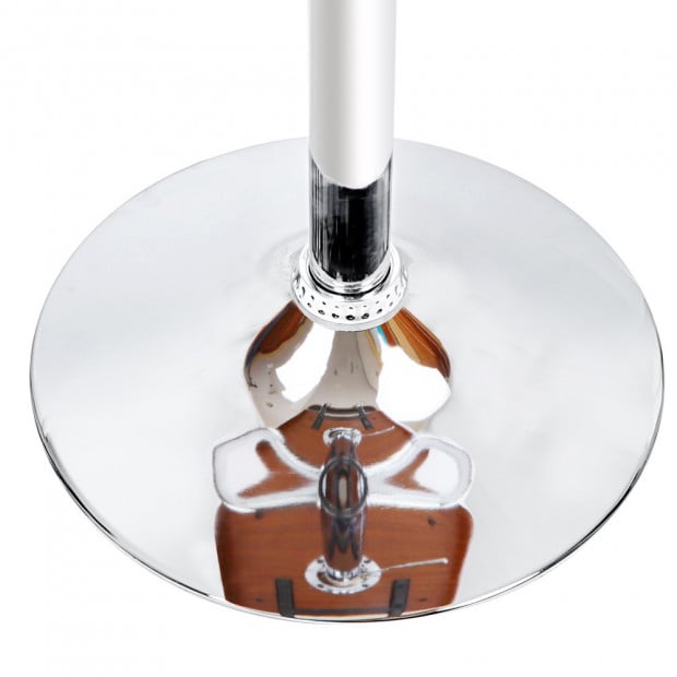 Sleek Wooden Barstool with Chrome Base Image 8