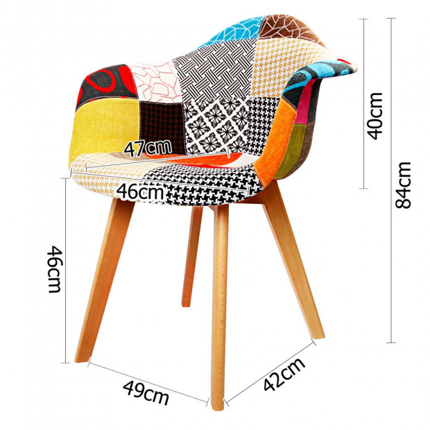 Set of 2 Replica Eames Armchairs Fabric Image 2