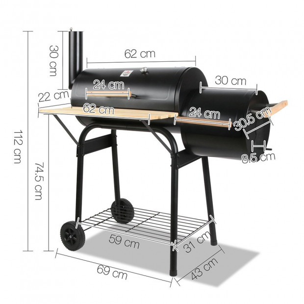 2-in-1 Offset BBQ Smoker Image 9