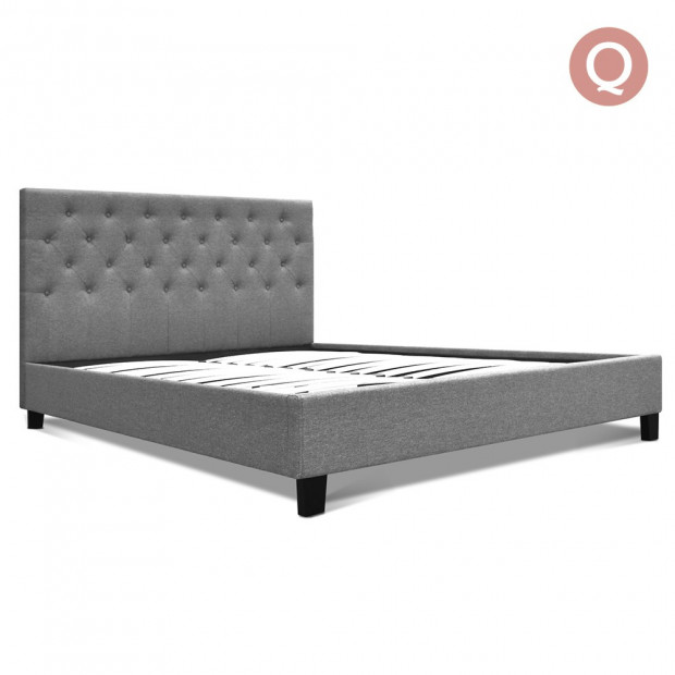 Queen Fabric Bed Frame with Headboard