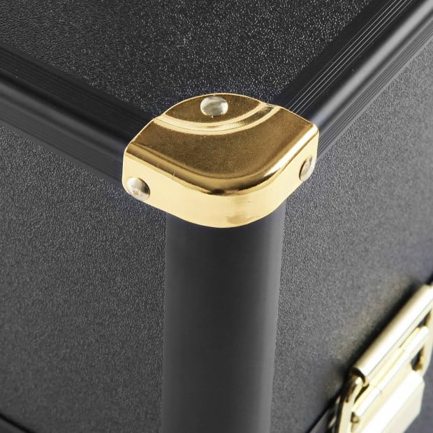 Make Up Cosmetic Beauty Case - Black & Gold Image 7