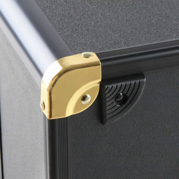 Make Up Cosmetic Beauty Case - Black & Gold Image 8