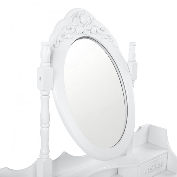 4 Drawer Dressing Table with 360d Rotation Mirror - White Image 6