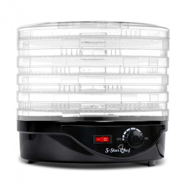 5 Tray Round Food Dehydrator Black