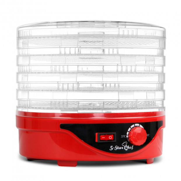 5 Tray Round Food Dehydrator Red