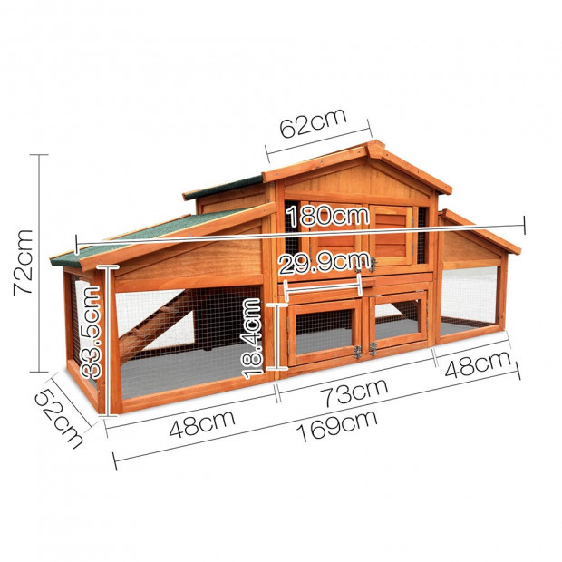 Chicken Coop Rabbit Hutch Hen Cage House Image 9