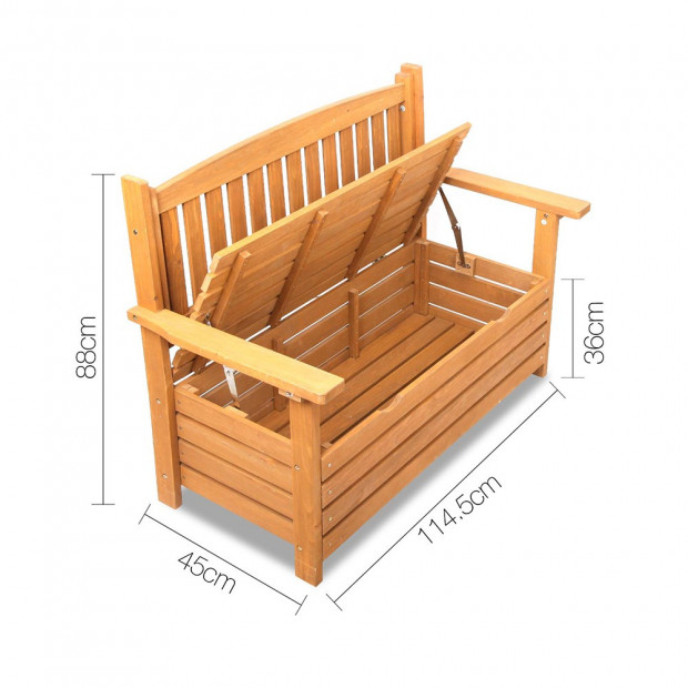 Wooden Outdoor Storage Bench Image 9