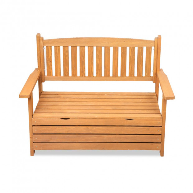 Wooden Outdoor Storage Bench Image 7