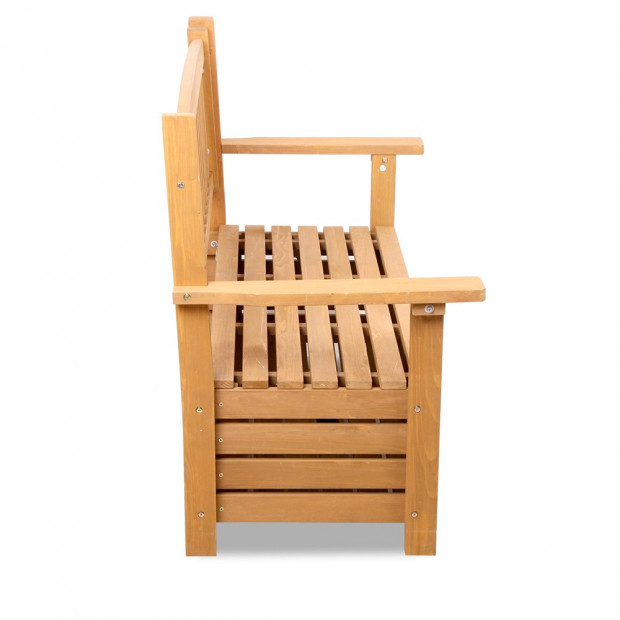 Wooden Outdoor Storage Bench Image 6