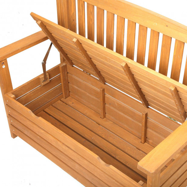 Wooden Outdoor Storage Bench Image 3