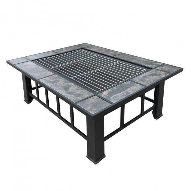 Outdoor Fire Pit BBQ Table Grill Fireplace Image 3