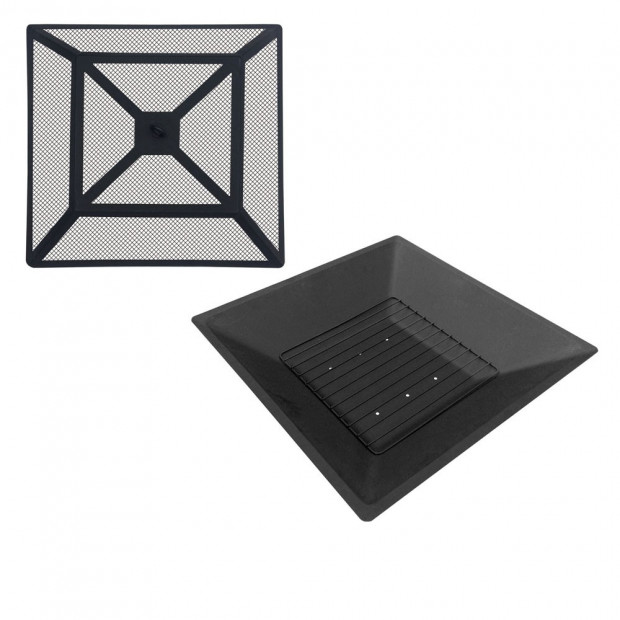 Outdoor Fire Pit BBQ Table Grill Fireplace Stone Pattern Image 5
