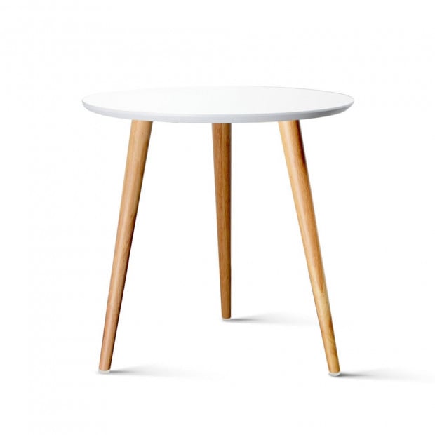 Round Side Coffee Lamp Table - White Image 8
