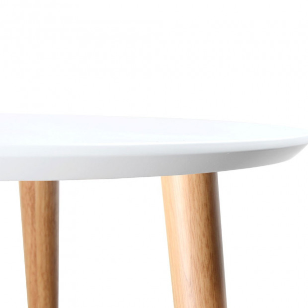 Round Side Coffee Lamp Table - White Image 3