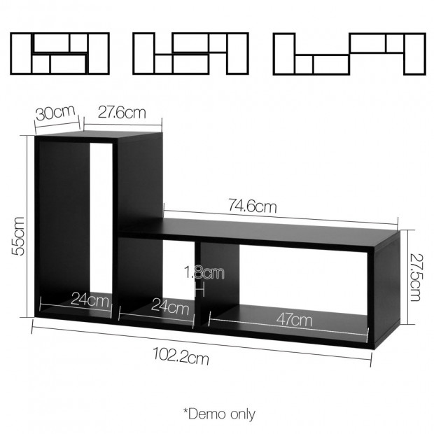DIY L Shaped Display Shelf - Black Image 2