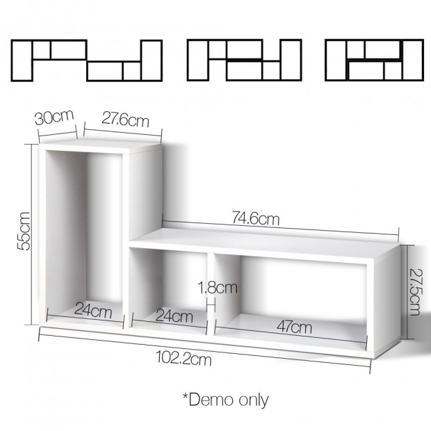 DIY L Shaped Display Shelf - White Image 2
