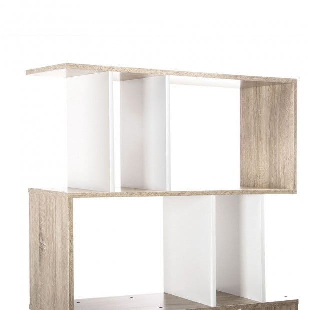 5 Tier Display/Book/Storage Shelf Unit White Brown Image 4