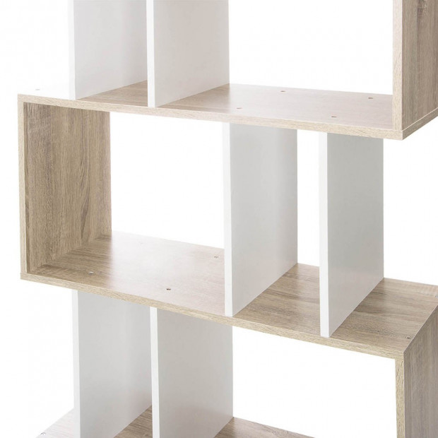 5 Tier Display/Book/Storage Shelf Unit White Brown Image 5