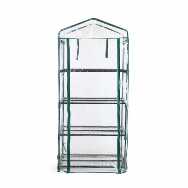 4 Shelf Greenhouse with Transparent PVC Cover Image 7
