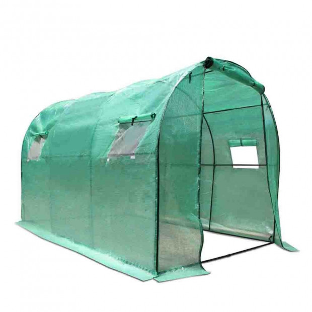 Greenhouse with Green PE Cover - 3M x 2M