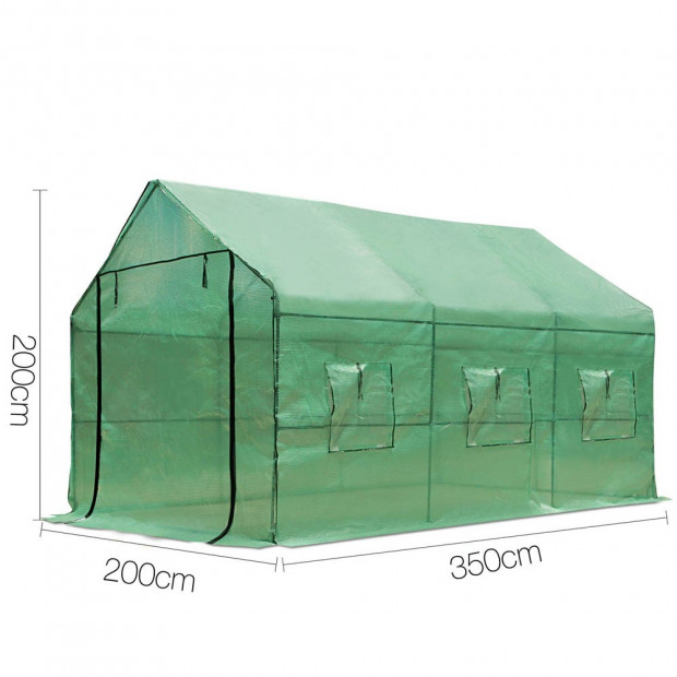 Greenhouse with Green PE Cover - 3.5M x 2M Image 2