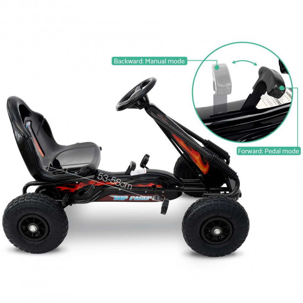 Kids Pedal Go Kart - Black Image 3
