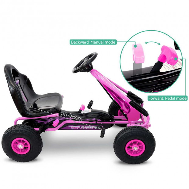 Kids Pedal Go Kart - Pink Image 3