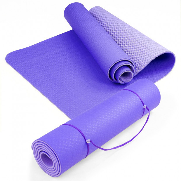 Powertrain Eco Friendly TPE Yoga Exercise Mat - Light Purple