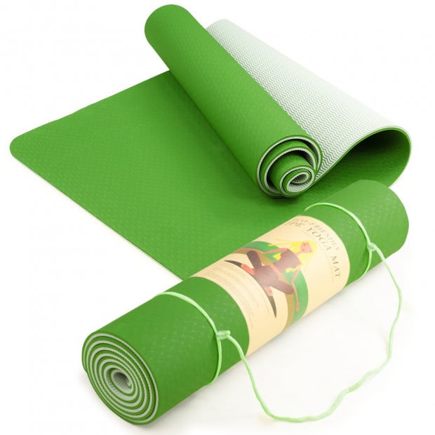 Powertrain Eco Friendly TPE Yoga Exercise Mat - Green