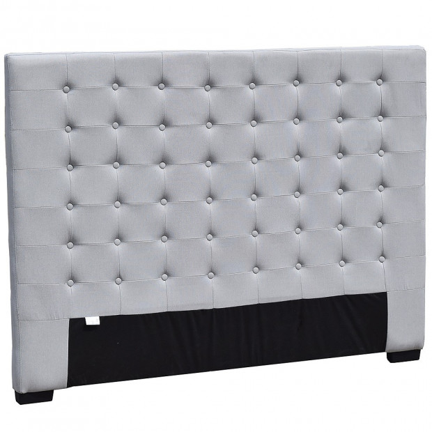 Queen Size Linen Fabric Bed Head Headboard - Grey
