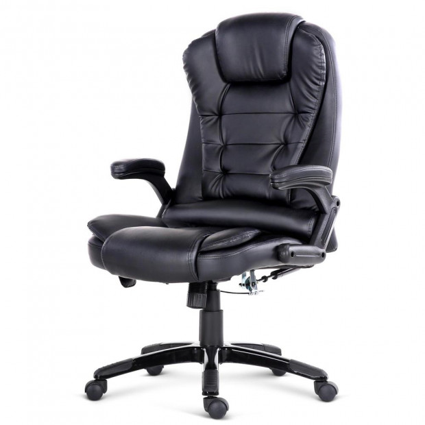 8 Point Massage Executive PU Leather Office Chair Black Image 10