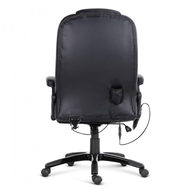 8 Point Massage Executive PU Leather Office Chair Black Image 8