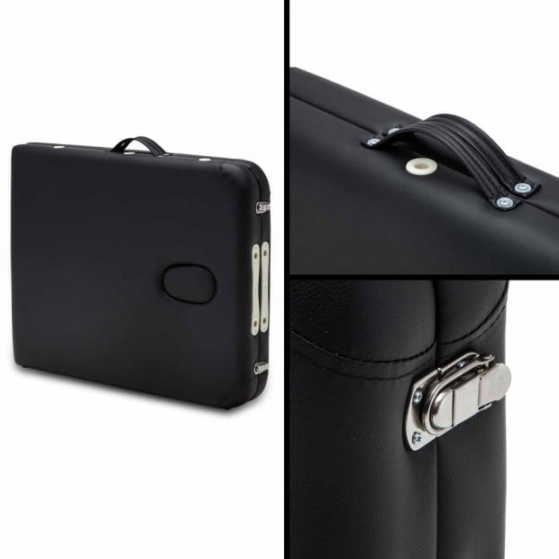 75cm Professional Aluminium Portable Massage Table - Black Image 7
