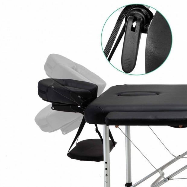 75cm Professional Aluminium Portable Massage Table - Black Image 5