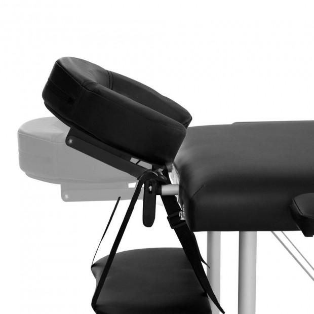 Portable Aluminium 3 Fold Massage Table Chair Bed Black 80cm Image 3