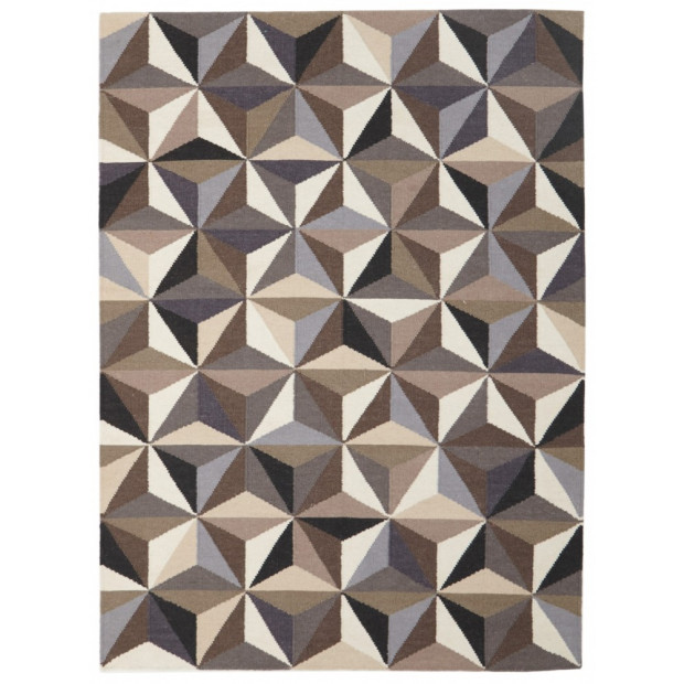 Dimensions Flat Weave Rectangular Floor Rug Grey