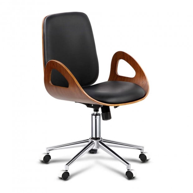 Executive Faux Leather Walnut Office Chair