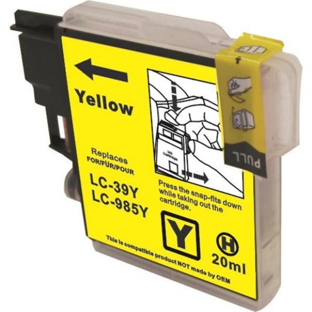 Suit Brother. LC39 Compatible Yellow Cartridge