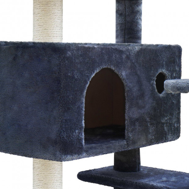 Cat Scratching Post Tree House Condo 134cm Grey Image 7