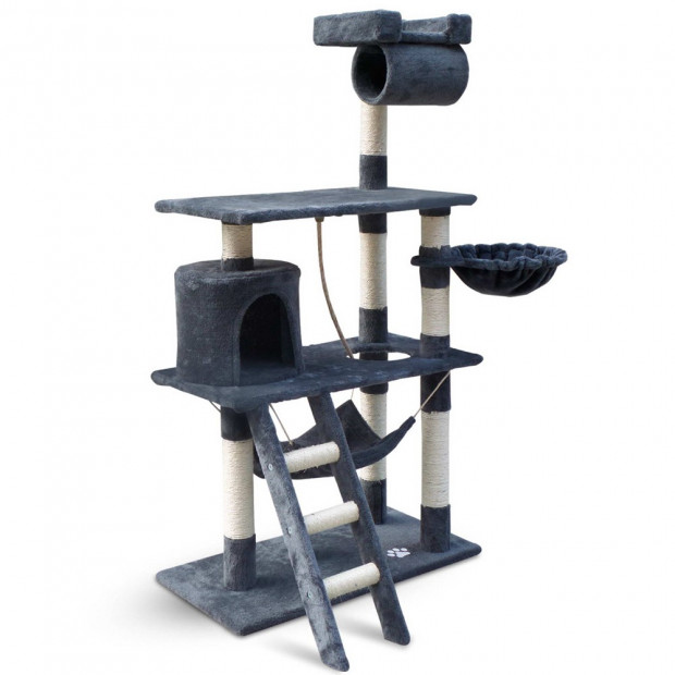 Cat Scratching Post Tree House Condo 141cm - Grey