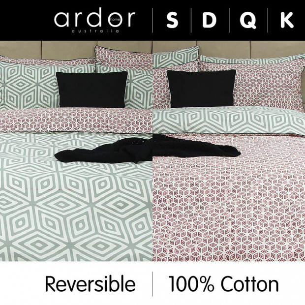 Wathe Grey - Reversible Quilt Cover Set 100% Cotton