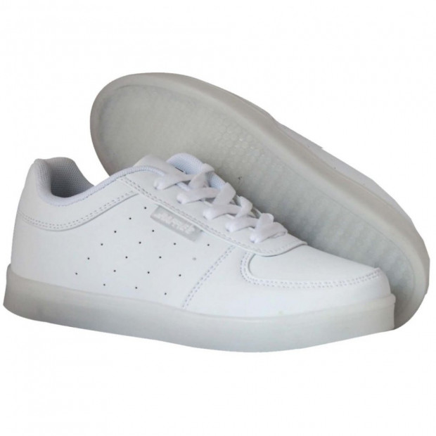 Kids LED Flash Shoes Low White Image 2