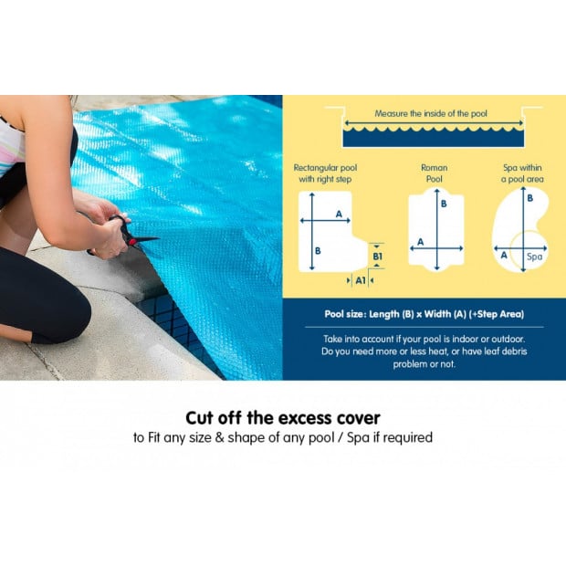 400micron Swimming Pool Roller Cover Combo - Silver/Blue - 6.5m x 3m Image 5