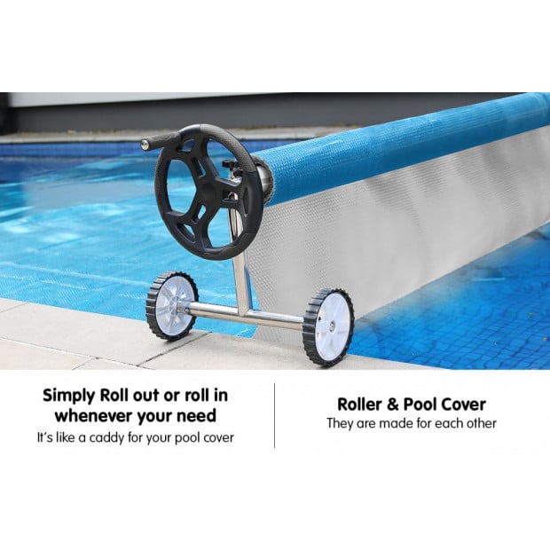 400micron Swimming Pool Roller Cover Combo - Silver/Blue - 6.5m x 3m Image 7