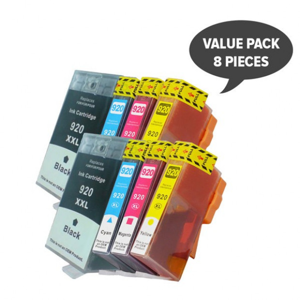 2x Inkjet Set of 8 to suit HP 920XL