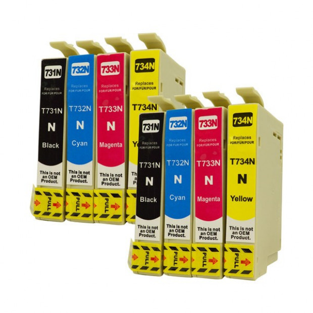 2x Pigment Inkjet Cartridge Set to suit Epson 73N Series