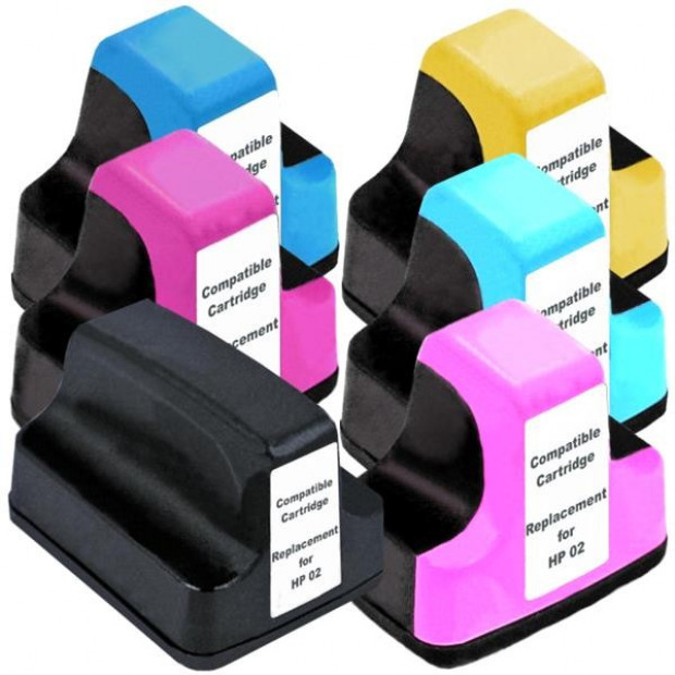 Compatible Inkjet Cartridge Set of 6 to suit HP 02XL